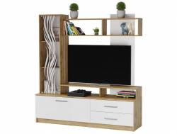 Гостиная центр Дарья вотан/белый глянец