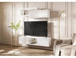 Гостиная навесная Норд Белый глянец, Белый