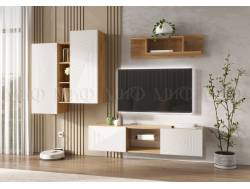 Гостиная навесная Флэш Браш Вайт, Дуб Крафт