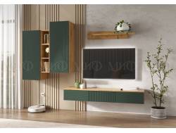 Гостиная навесная Флэш Браш Мени Грин, Дуб Крафт