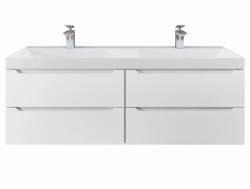 Тумба с раковиной Uperwood Tanos 120 см подвесная двойная белый
