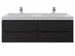 Тумба с раковиной Uperwood Tanos 120 см подвесная двойная черная