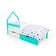 Кровать-домик мини Svogen с ящиками и бортиком мятно-белый