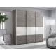 Шкаф-купе Прайм Широкий 3-х дверный ДСП/вставки Стекло Белое Бетон