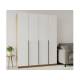 Шкаф 4-хстворчатый с доводчиками Лион сонома/белый