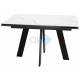 Стол SKM 120 керамика белый мрамор/подстолье черное