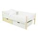 Кровать-тахта Svogen с ящиками бежевый-белый