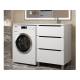 Тумба под стиральную машину Uperwood Tanos 60 см, напольная, 3 ящика, белая/графит