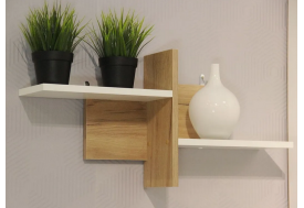 Полка настенная Д3 Белый-дуб крафт золотой