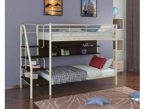 Двухъярусная кровать Толедо П слоновая кость/венге
