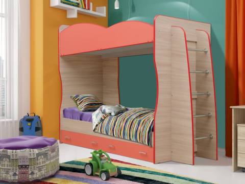 Кровать детская двухъярусная Юниор-1.1 Коралл