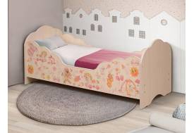 Кровать детская с бортом Малышка №4 дуб млечный
