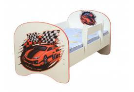 Кровать детская с фотопечатью без ящика Машина