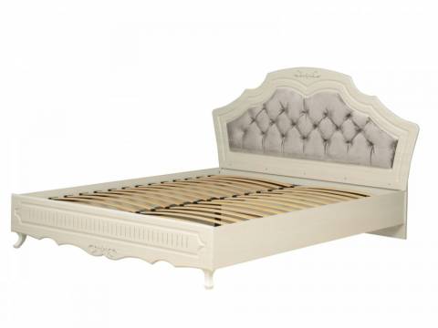 Кровать двуспальная 06.121 Кантри 1600 с ортопедическим основанием вудлайн кремовый