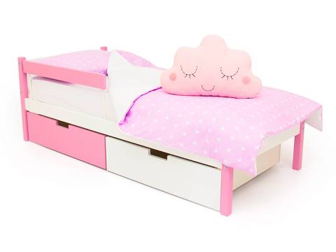 Кровать Svogen classic с ящиками и бортиком лаванда-белый