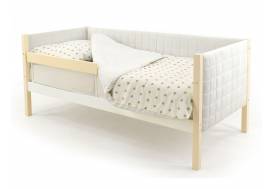 Кровать-тахта мягкая Svogen с бортиком бежево-белый