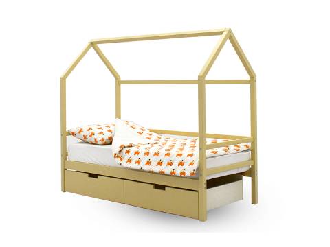 Кровать-домик Svogen с ящиками бежевый