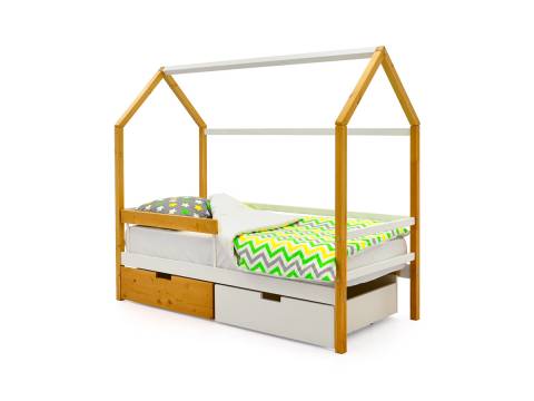 Кровать-домик Svogen с ящиками и бортиком дерево-белый