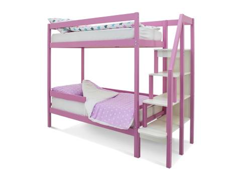 Двухъярусная кровать Svogen с бортиком лаванда