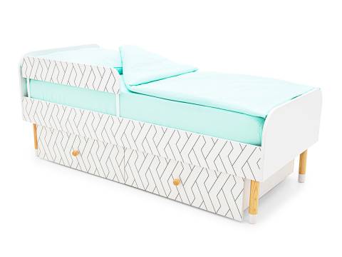 Кровать Stumpa Классика с бортиком и ящиками Косички