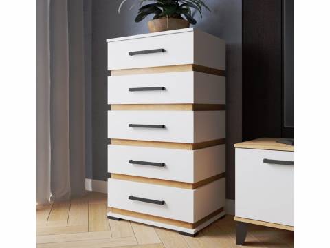 Комод КМ-1 белый/дуб крафт золотой