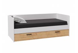 Кровать универсальная с ящиками Лючия белый/дуб крафт золотой