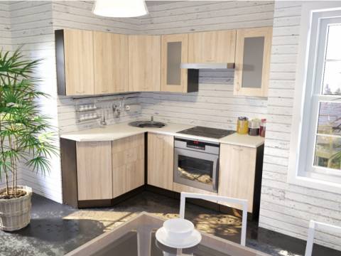 Кухонный гарнитур Симона мега прайм 2000х1500 мм