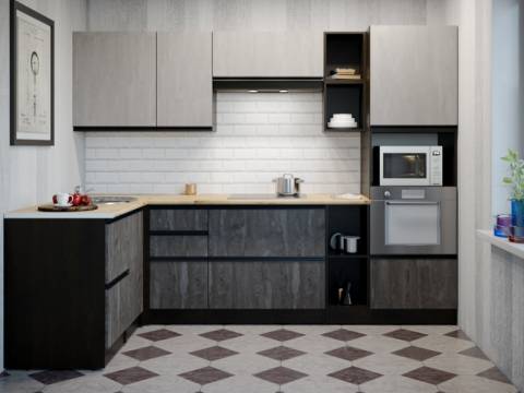 Кухонный гарнитур Симфония мега прайм 1500х2700 мм