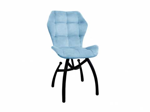 Стул Бабочка шарики небесно-серый, черные ножки