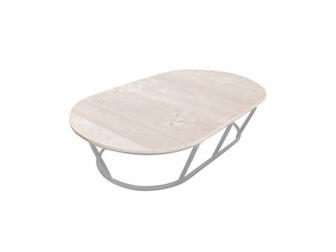 Стол Мамасан овальный без ротанга серый