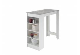 Барный стол №7 Белый/Цемент