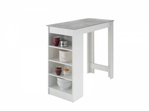 Барный стол №7 Белый/Цемент