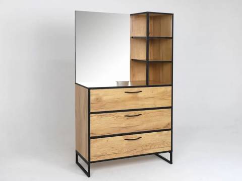 Комод с надстройкой Виртон 3 Дуб Крафт Золотой