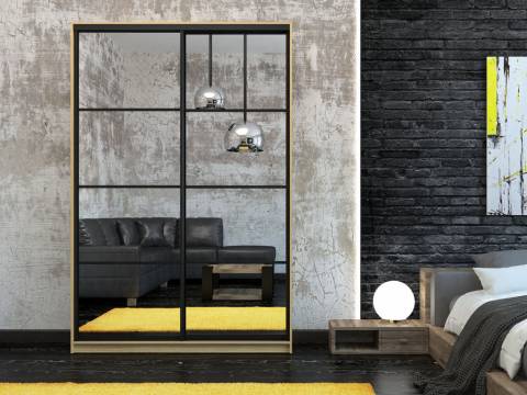 Шкаф-купе Лофт Шк16-47 1600 глубина 470 фасад зеркало 3Г