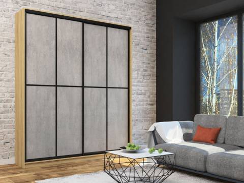 Шкаф-купе Лофт Шк20-47 2000 глубина 470 фасад МДФ бетон +