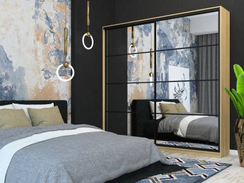 Шкаф-купе Лофт Шк24-47 2400 глубина 470 фасад зеркало 3Г