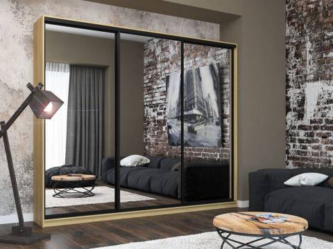 Шкаф-купе Лофт Шк30-60 3000 3 двери глубина 600 фасад зеркало