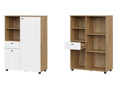 Тумба многофункциональная Милан Дуб Золотой/Белый матовый