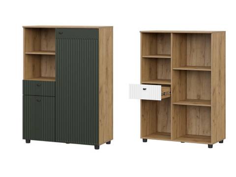 Тумба многофункциональная Милан Дуб Золотой/Олива Софт