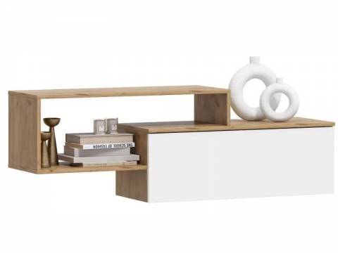 Полка Хелен ПЛ 01 Дуб Крафт золотой/Белый шагрень