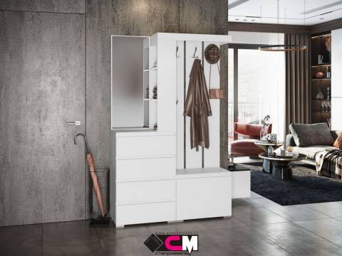 Прихожая Хелен ПР-01 Белый шагрень