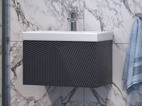 Тумба с раковиной Edge 60 подвесной графит