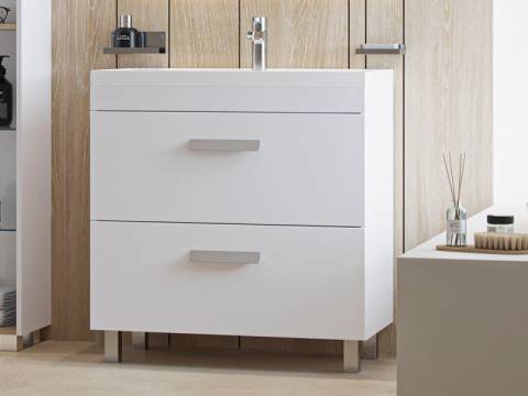 Тумба с раковиной Orlando 80 напольная белый матовый