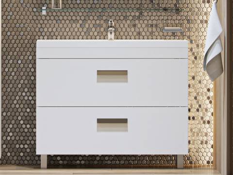 Тумба с раковиной Orlando 100 напольная белый матовый