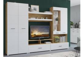 Гостиная Ненси 1 Крафт золотой, Белый глянец