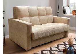 Диван Рэй Клетка 1200х2000 с прямыми подлокотниками бежевый велюр