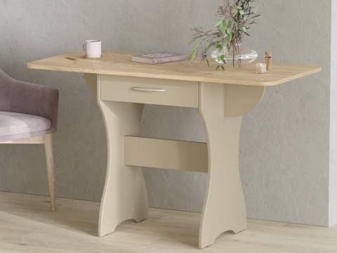 Стол раскладной обеденный с ящиком 6-02.120 Дуб Крафт Золотой