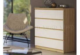 Комод 800 4 ящика Челси Белый, дуб сонома