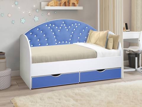 Кровать с продольной мягкой спинкой Корона №2 800х1900 мм