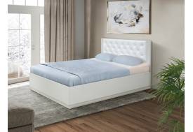 Кровать Венеция 12.3 1600 основание ладе кожзам белый